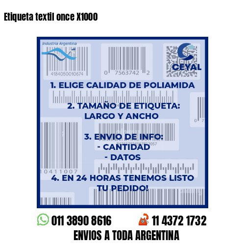 Etiqueta textil once X1000