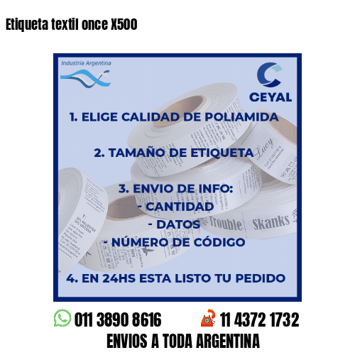 Etiqueta textil once X500
