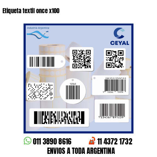 Etiqueta textil once x100