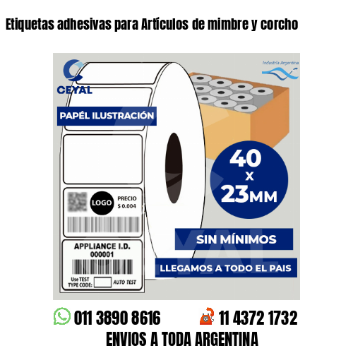 Etiquetas adhesivas para Artículos de mimbre y corcho