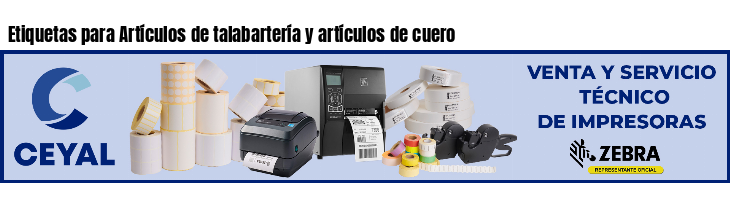 Etiquetas para Artículos de talabartería y artículos de cuero