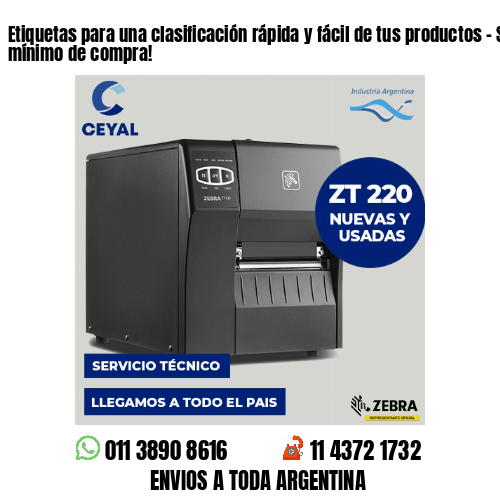 Etiquetas para una clasificación rápida y fácil de tus productos – Sin mínimo de compra!