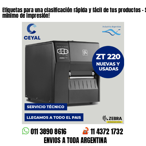 Etiquetas para una clasificación rápida y fácil de tus productos – Sin mínimo de impresión!
