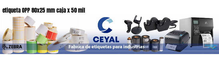 etiqueta OPP 80x25 mm caja x 50 mil