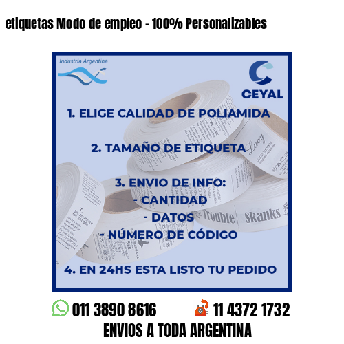 etiquetas Modo de empleo – 100% Personalizables
