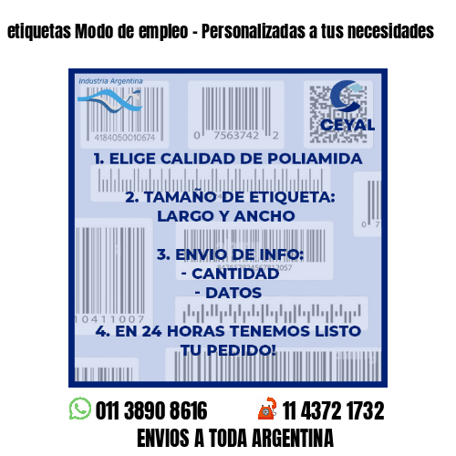 etiquetas Modo de empleo – Personalizadas a tus necesidades