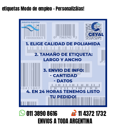 etiquetas Modo de empleo – Personalizálas!