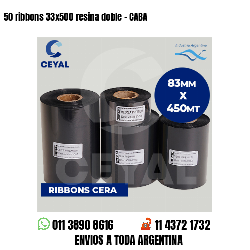 50 ribbons 33x500 resina doble - CABA