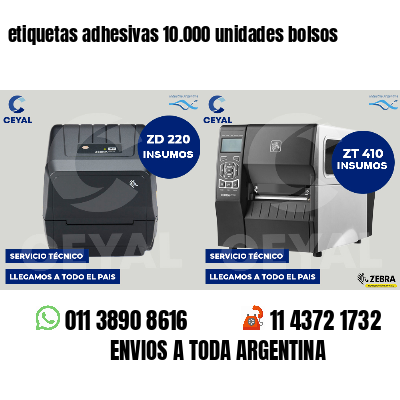 etiquetas adhesivas 10.000 unidades bolsos