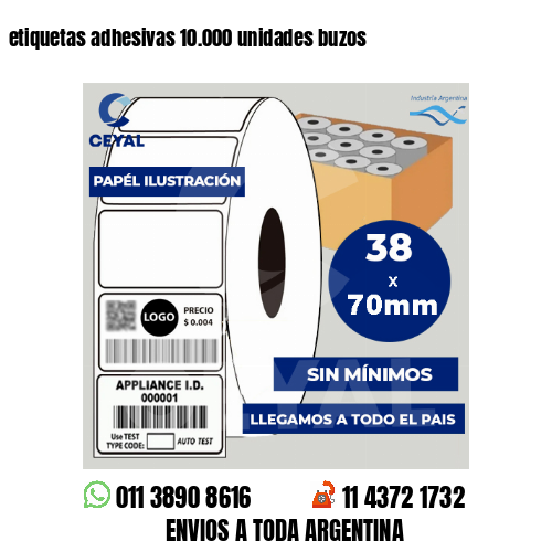 etiquetas adhesivas 10.000 unidades buzos