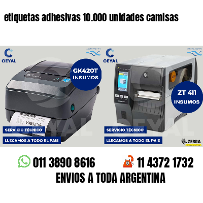 etiquetas adhesivas 10.000 unidades camisas