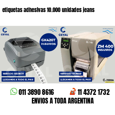 etiquetas adhesivas 10.000 unidades jeans