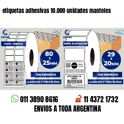 etiquetas adhesivas 10.000 unidades manteles