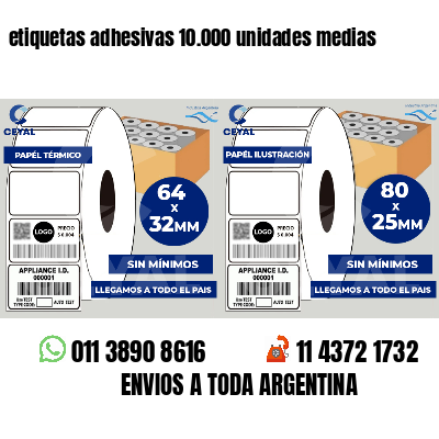 etiquetas adhesivas 10.000 unidades medias