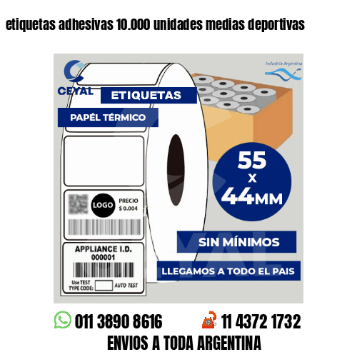 etiquetas adhesivas 10.000 unidades medias deportivas