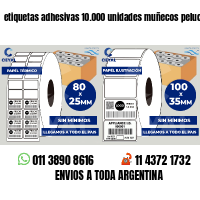 etiquetas adhesivas 10.000 unidades muñecos peluche