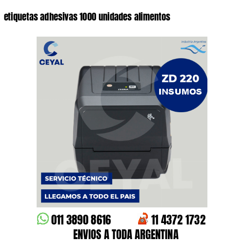 etiquetas adhesivas 1000 unidades alimentos