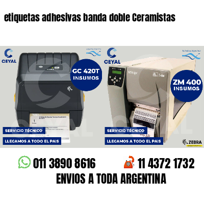 etiquetas adhesivas banda doble Ceramistas