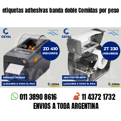 etiquetas adhesivas banda doble Comidas por peso