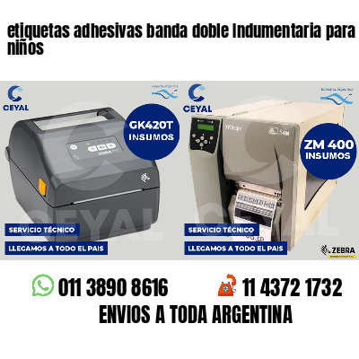 etiquetas adhesivas banda doble Indumentaria para niños