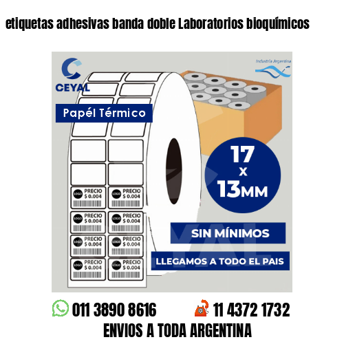 etiquetas adhesivas banda doble Laboratorios bioquímicos