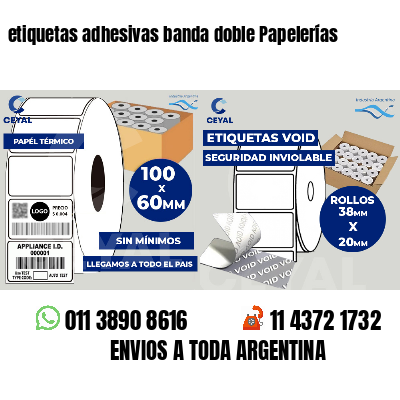 etiquetas adhesivas banda doble Papelerías