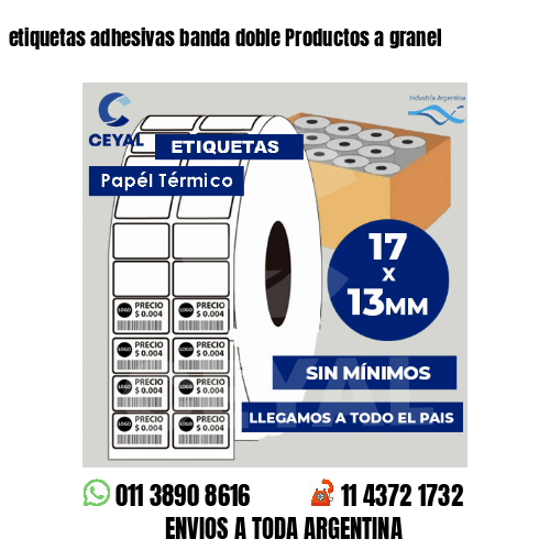 etiquetas adhesivas banda doble Productos a granel