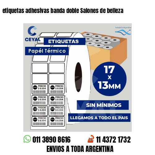 etiquetas adhesivas banda doble Salones de belleza