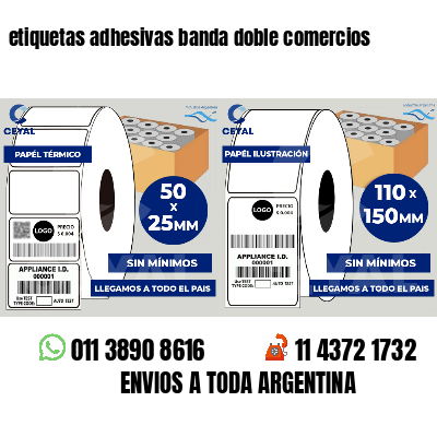 etiquetas adhesivas banda doble comercios