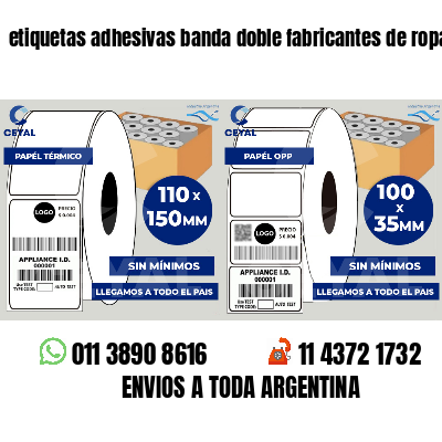 etiquetas adhesivas banda doble fabricantes de ropa