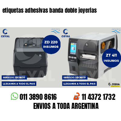 etiquetas adhesivas banda doble joyerias