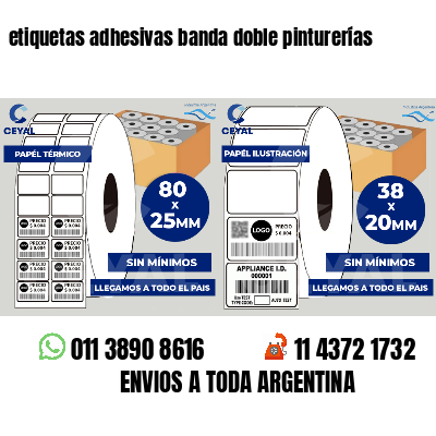 etiquetas adhesivas banda doble pinturerías
