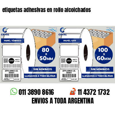 etiquetas adhesivas en rollo alcolchados