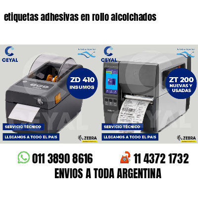 etiquetas adhesivas en rollo alcolchados