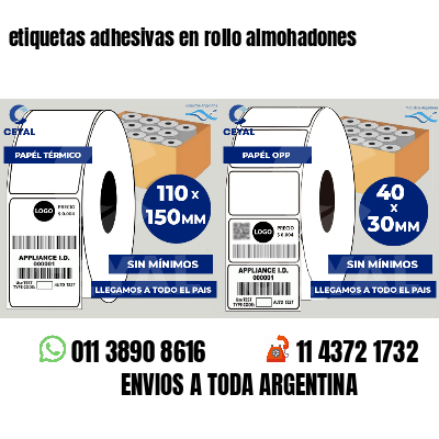 etiquetas adhesivas en rollo almohadones