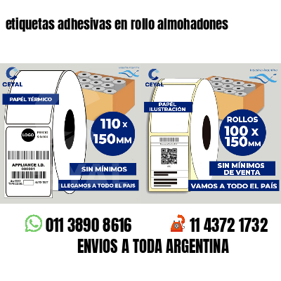etiquetas adhesivas en rollo almohadones