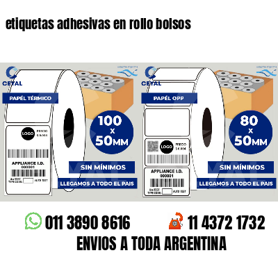 etiquetas adhesivas en rollo bolsos