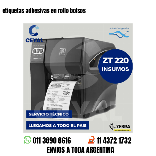 etiquetas adhesivas en rollo bolsos