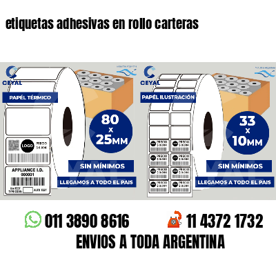 etiquetas adhesivas en rollo carteras