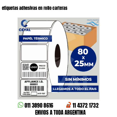 etiquetas adhesivas en rollo carteras