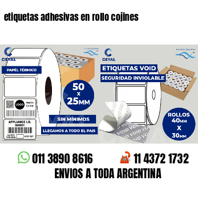 etiquetas adhesivas en rollo cojines