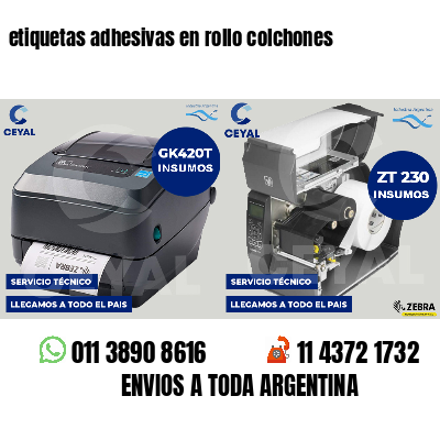 etiquetas adhesivas en rollo colchones