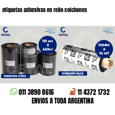 etiquetas adhesivas en rollo colchones