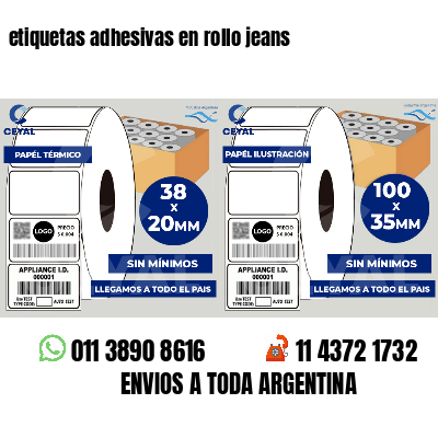 etiquetas adhesivas en rollo jeans