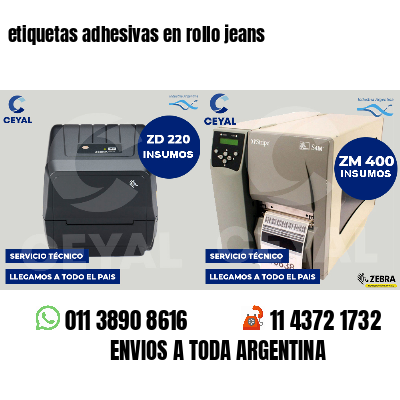 etiquetas adhesivas en rollo jeans