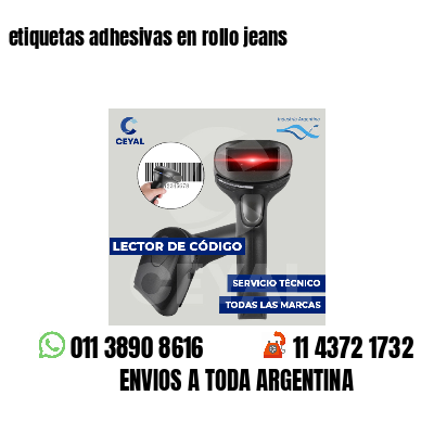 etiquetas adhesivas en rollo jeans