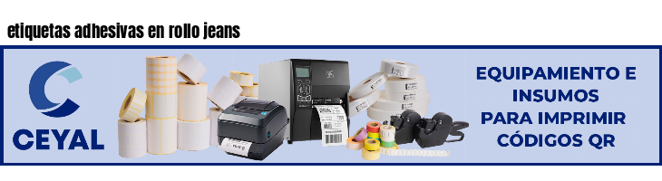 etiquetas adhesivas en rollo jeans