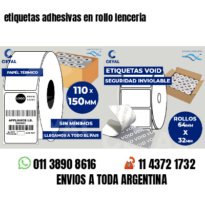 etiquetas adhesivas en rollo lenceria