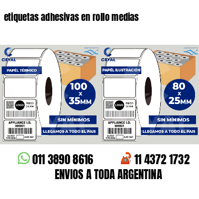 etiquetas adhesivas en rollo medias