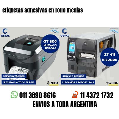 etiquetas adhesivas en rollo medias